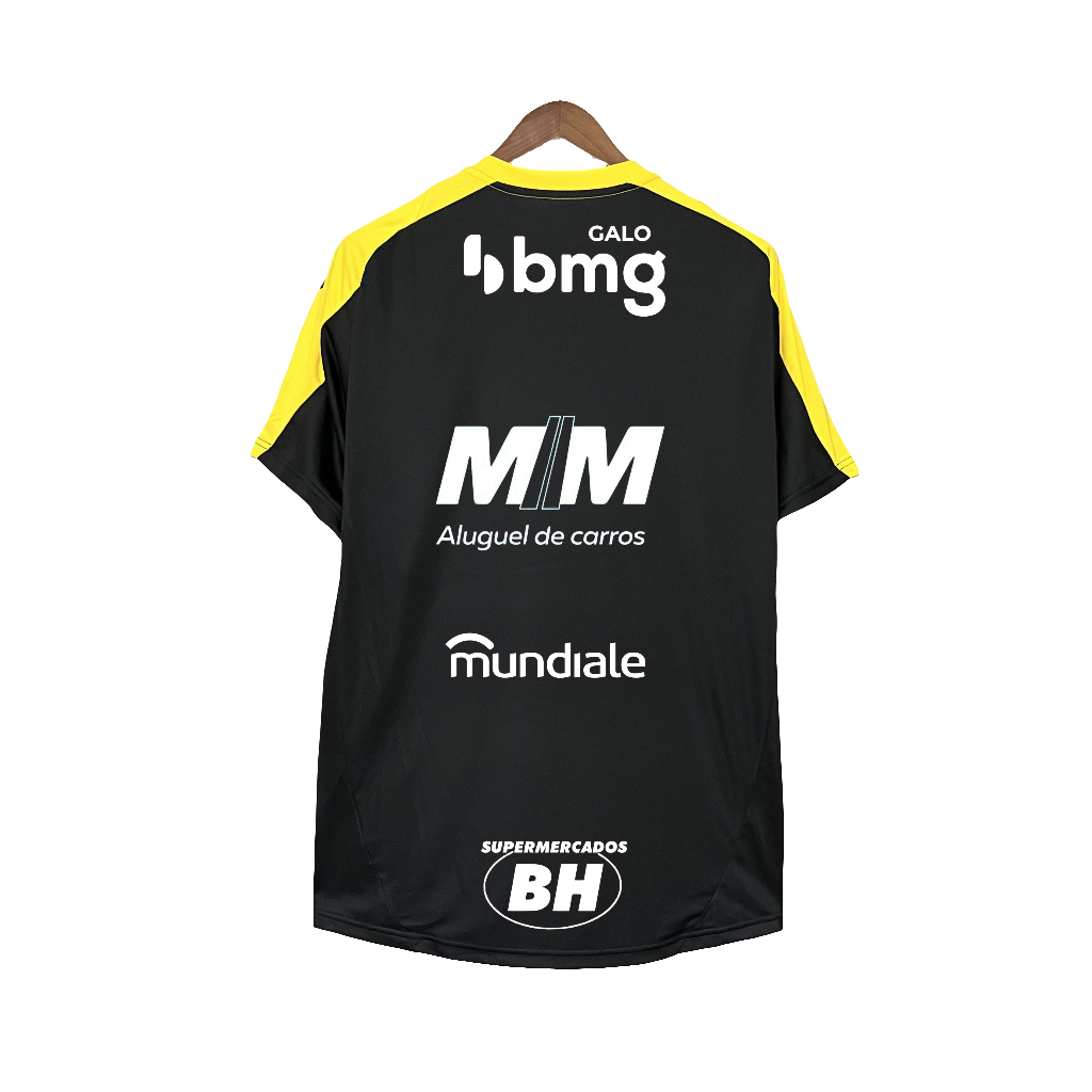 Camisa Atlético Mineiro 25/26 Treino - Todos os Patrocínios - Preto - Versão Torcedor