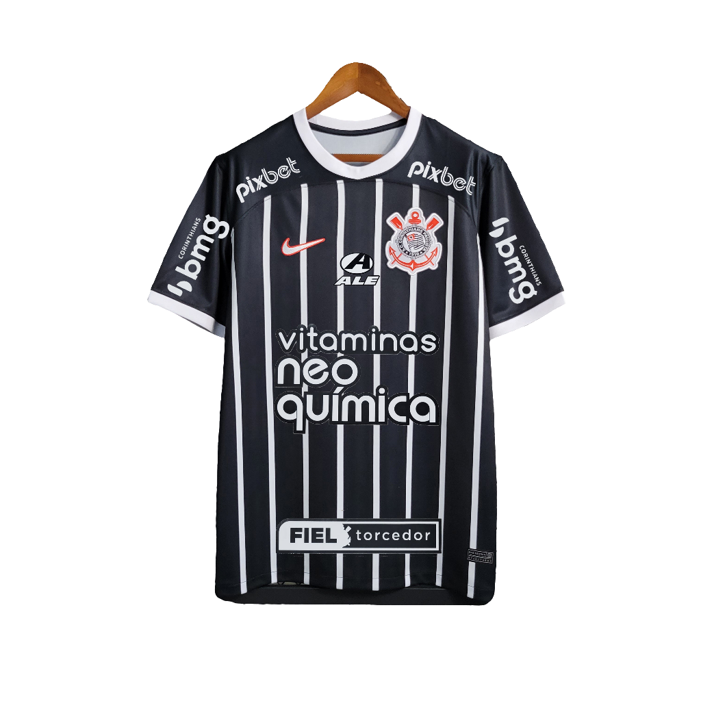 Camisa Corinthians 23/24 II Away - Todos os Patrocínios - Versão Torcedor