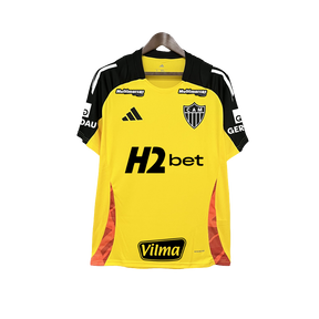 Camisa Atlético Mineiro 25/26 Amarelo Treino - Todos os Patrocínios - Versão Torcedor