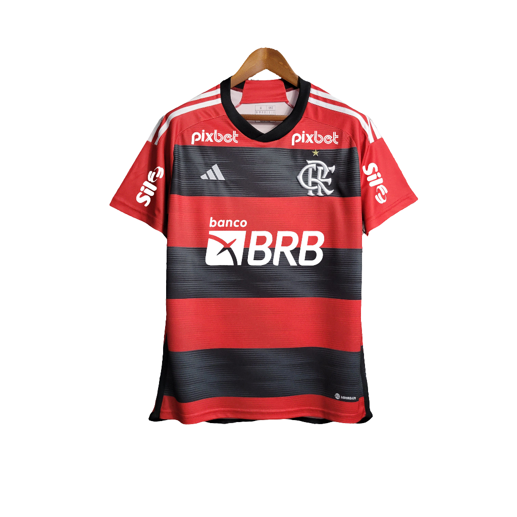 Camisa Flamengo 23/24 I Home - Todos os Patrocínios - Versão Torcedor